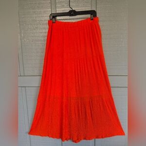 Haute Monde Bright Orange Tiered Maxi Skirt Large Boho Fairycore Coquette Girl